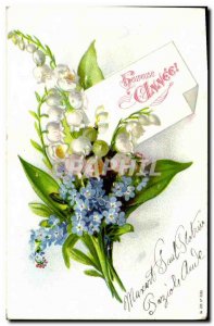 Old Postcard Fantasy Flowers Lily of the valley