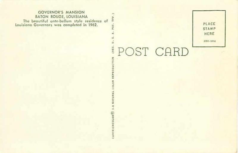 Governor's Mansion Baton Rouge Louisiana LA