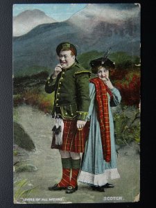 Scotland SCOTCH Lovers of All Nations c1907 Postcard by Valentine