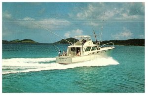 Savana Bay Virgin Islands Deep Sea Fishing Boat Postcard 1968