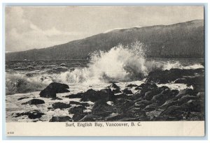 c1910's Surf English Bay Vancouver British Columbia Canada Antique Postcard