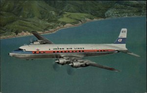 Japan Air Lines Airlines DC-7C Super Courier Jet Airliner Vintage Postcard