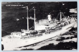 USS Cadmus AR-14 US Navy Amphion Class Repair Ship On Narragansett Bay Postcard