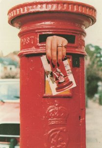 Red Nails Beauty Queen Hostage Trapped In Letter Post Box Comic Postcard