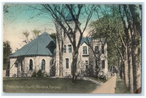 1909 Exterior View Presbyterian Church Building Abilene Kansas Vintage Postcard