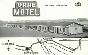 Fort Pierre South Dakota Oahe Motel roadside Kropp Postcard 21-7278