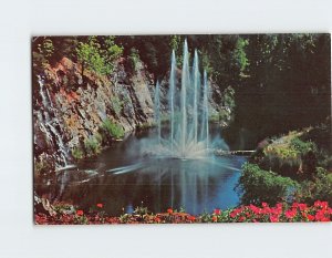 Postcard Majestic fountain display, The Butchart Gardens, Victoria, Canada