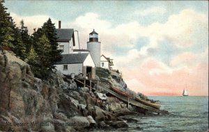 MT DESERT ME Bass Harbor Head Light LIGHTHOUSE c1910 Postcard 