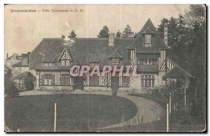 Old Postcard Dives sur mer Normandy Villa