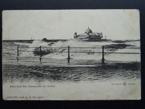 Lancashire MORECAMBE West End Pier in STORM Hold to Light c1907 Postcard by WR&S