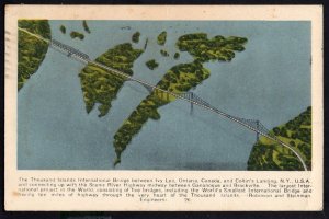 Ontario Thousand Islands International Bridge between Ivy Lea and NY pm1940 WB