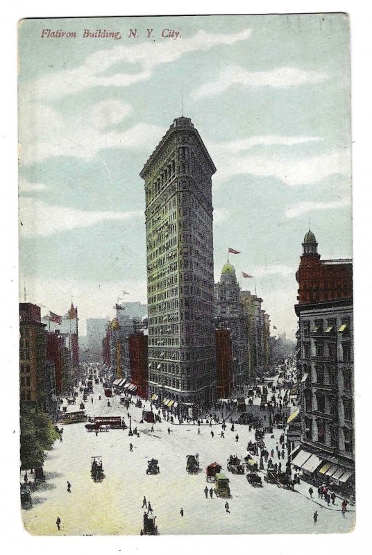 The Flatiron Building, New York City, New York, Divided Back, posted 1909