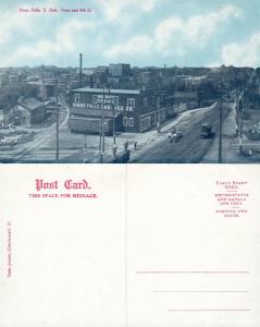 SIOUX FALLS S.D. FROM EAST 8th STREET ANTIQUE POSTCARD 