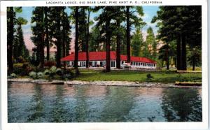 BIG BEAR LAKE, CA LAGONITA LODGE at PINE KNOT  c1930s  Roadside  Postcard