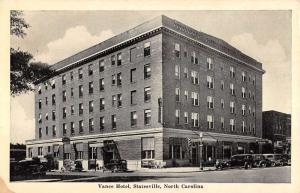 Statesville North Carolina Vance Hotel Street View Antique Postcard K94066
