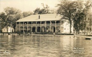 RPPC FAIRLEE VT The Casino Lake Morey Bathing Scene Real Photo Postcard ca 1930s