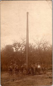 RPPC Oil Or Water Well Drilling Rig Antique Postcard Occupational KJ7