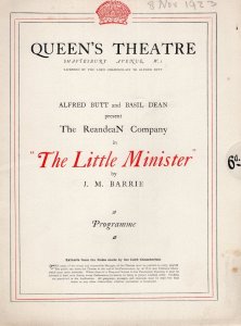 Norman McKinnel of Alfred Hitchcock Downhill Little Minister Theatre Programme