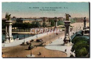 Old Postcard Paris Alexandre III bridge