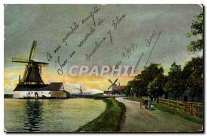 Postcard Old Windmill Zaandam