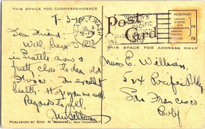 Seattle Washington in 1874 Looking South From 2nd Ave & Pine Postcard