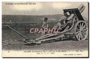 Postcard Old Army Howitzer Schneider seat 15mm