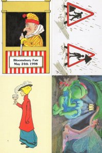 Angry Punch & Judy Puppet Fairy 4x Bloomsbury Fair Postcard s