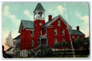 1911 The Academy Exterior Building Wittenberg Wisconsin Vintage Antique Postcard