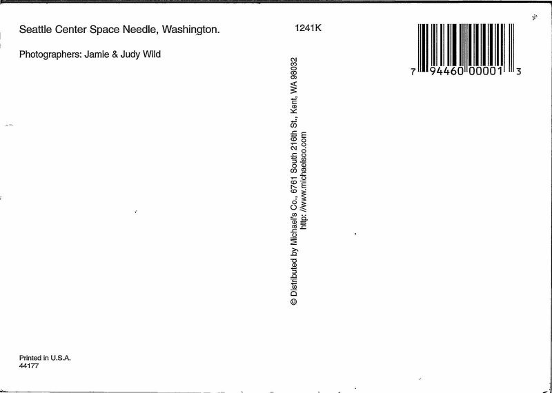 VINTAGE CONTINENTAL SIZE POSTCARD SEATTLE CENTER SPACE NEEDLE