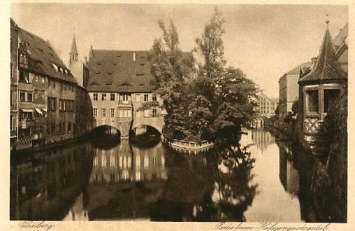 Germany - Nurnberg, The River Splits at Holy Spirit Hospital