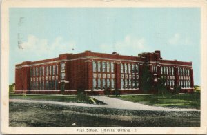 High School Timmins Ontario ON Vintage PECO Postcard F98