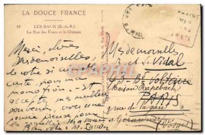 Old Postcard Les Baux La Rue des Fours and Chateau