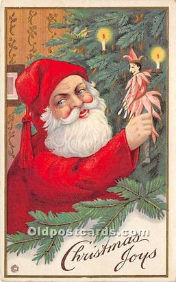 Santa Claus Postcard Old Vintage Christmas Post Card Dated 1922, writing on back