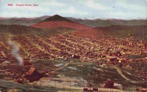 Cripple Creek Aerial View Colorado 1910s postcard