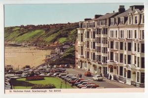 P1154 vintage postcard old cars St Nicholas Hotel in Scarborough United Kingdom.