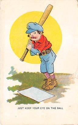 Baseball 1905 light tear right edge, light crease top edge