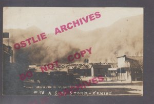 Tempe ARIZONA RPPC 1912 MAIN STREET Buildings SAND STORM! Dust Storm Clouds AZ