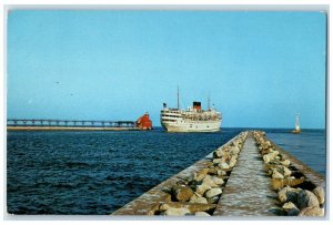 1957 South American Sturgeon Bay Canal Lake Michigan Wisconsin Antique Postcard