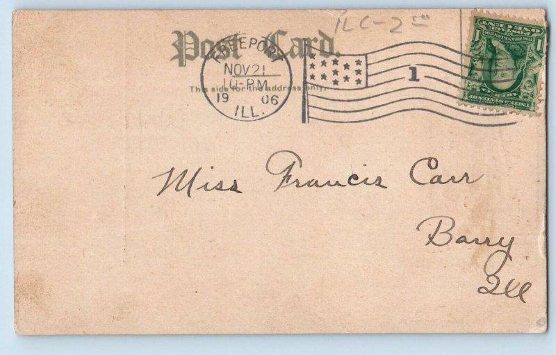 Freeport Illinois IL Postcard First M.E Methodist Church Carnegie Library 1906