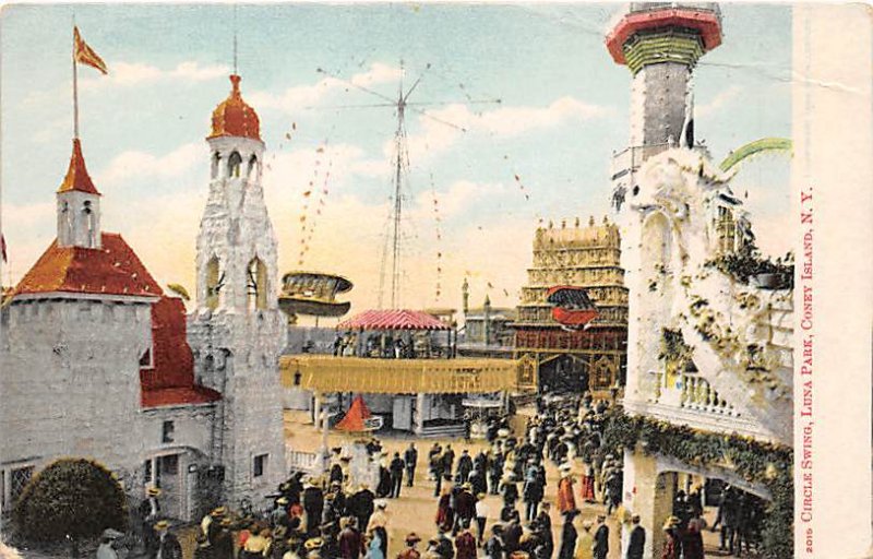 Circle Swing, Luna Park Coney Island, New York, USA Amusement Park Unused 