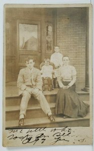 Rppc Wikinsburg Pa Mrs K and Children Ralph & Glen 1910 to Altoona Postcard O18
