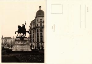 CPA AK real photo carte photo Mihai Viteazu statuary BUCHAREST ROMANIA (504482)