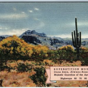 1941 Superstition Mountain, AZ Feared by Pima & Maricopa Indians Apache PC A247