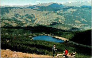 Vtg Echo Lake Front Range Mountain Mt Evans Highway Region Colorado Co Postcard