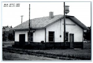 c1980 MILW Rock Valley Iowa IA Railroad Train Depot Station RPPC Photo Postcard