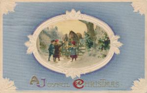 Joyful Christmas Greetings - Horse and Children - pm 1910 - John Winsch - DB