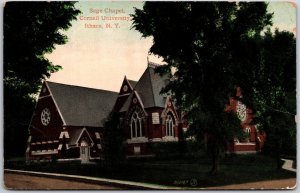 1910's Sage Chapel Cornell University Ithaca New York NY Campus Posted Postcard