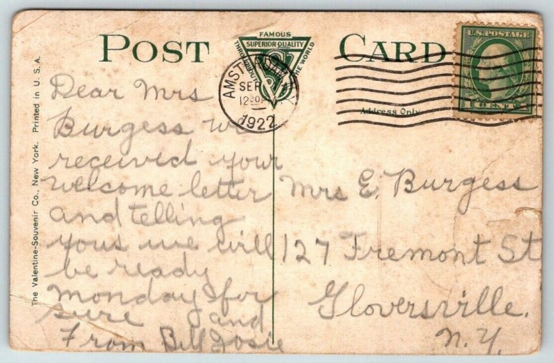 Amsterdam City Hospital  Amsterdam  New York   Postcard  1922