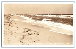 c1940's The Surf Rolling Warm Sunny Beaches Miami Beach FL RPPC Photo Postcard