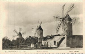 Spain Mallorca Molinos Tipicos Mills RPPC 05.72